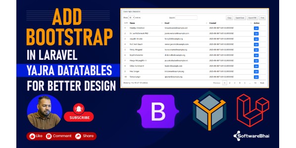 How to Add Bootstrap in Laravel Yajra DataTables for Better Design | SoftwareBhai Tech