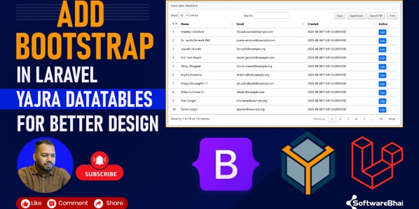 How to Add Bootstrap in Laravel Yajra DataTables for Better Design | SoftwareBhai Tech