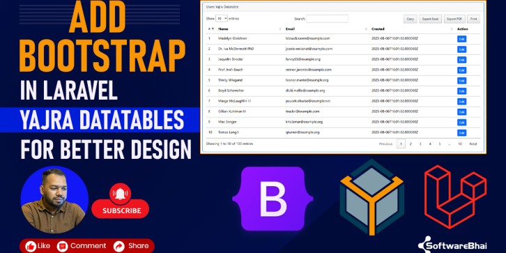 How to Add Bootstrap in Laravel Yajra DataTables for Better Design | SoftwareBhai Tech