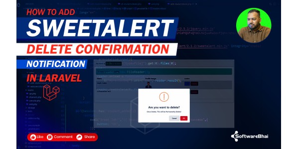How to Add SweetAlert Delete Confirmation in Laravel | Confirm Before Delete (Step-by-Step)