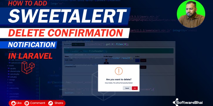 How to Add SweetAlert Delete Confirmation in Laravel | Confirm Before Delete (Step-by-Step)
