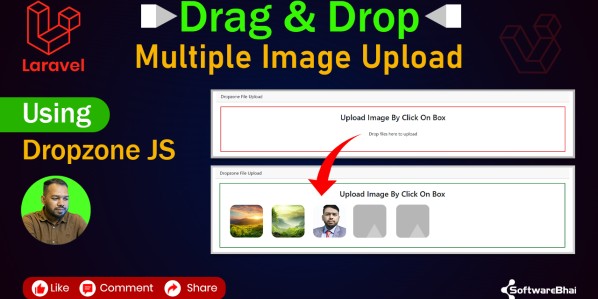 Laravel Dropzone.js Tutorial | Drag & Drop Multiple Image Upload & Save to Folder | SoftwareBhai Tech