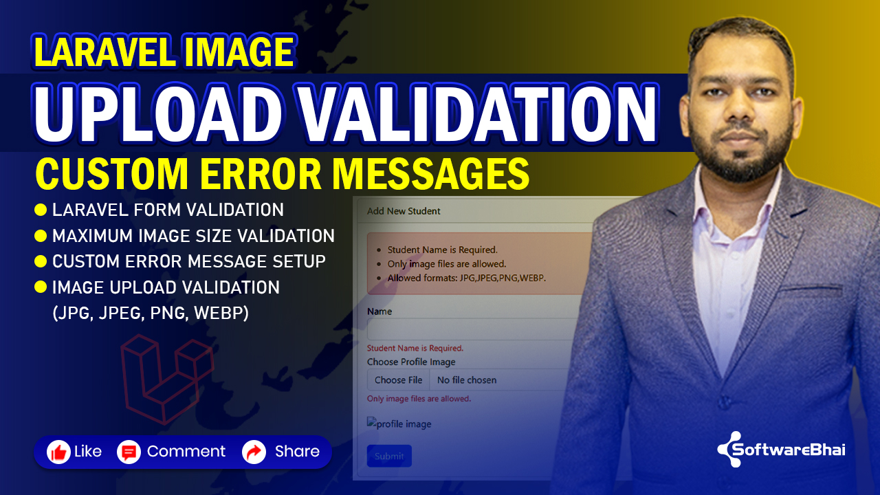 Laravel Form Validation Tutorial – Image & Name Validation with Custom Error Messages