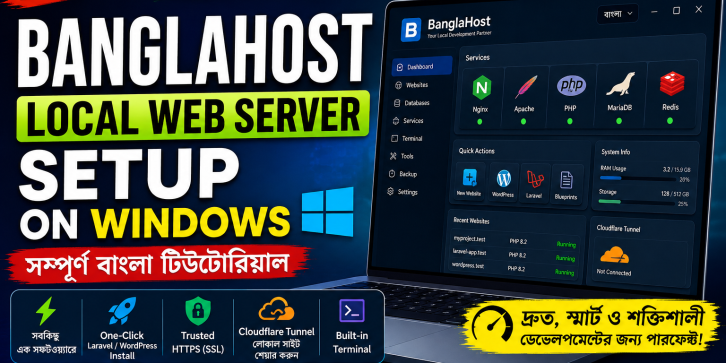 BanglaHost Local Web Server Setup on Windows | XAMPP-এর সেরা Alternative?
